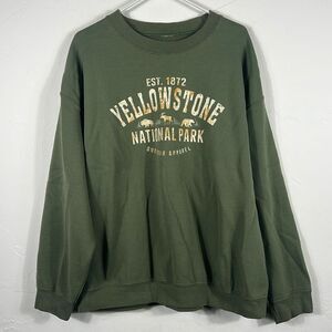 🔥🦌 Vintage YELLOWSTONE NATIONAL PARK Nature Crewneck Sweatshirt Unisex Sz XL